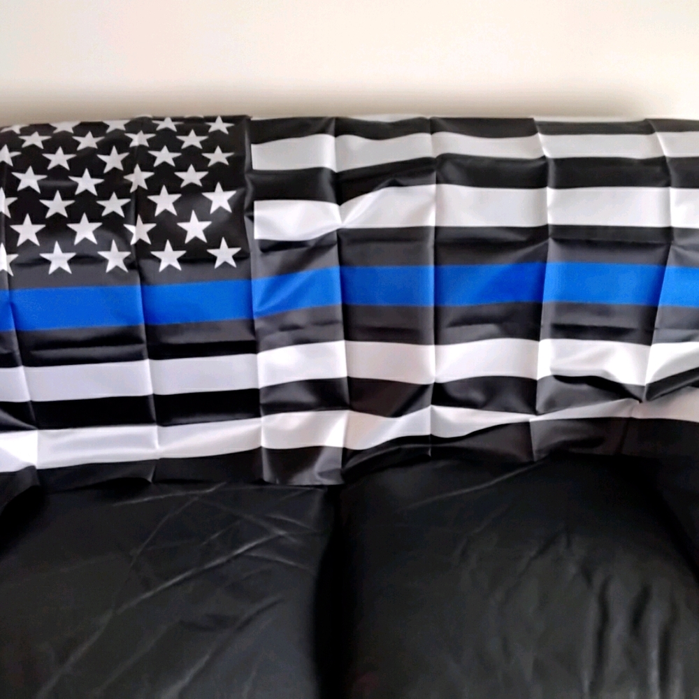 BLUE LIVES MATTER FLAG, HEAVY DUTY BRASS GROMMETS
